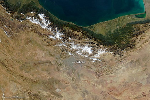 عکس ناسا از آلودگی هوای تهران