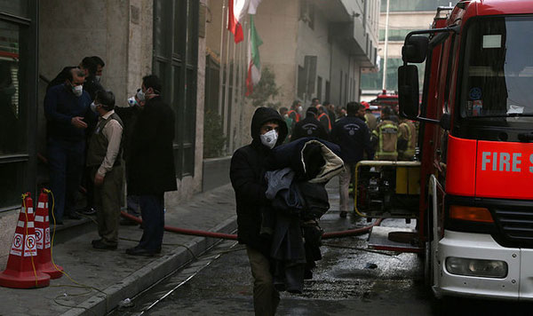 آخرین وضعیت ساختمان آتش گرفته‌ی وزارت نیرو