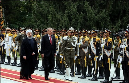 استقبال رسمی روحانی از رئیس جمهور ترکیه