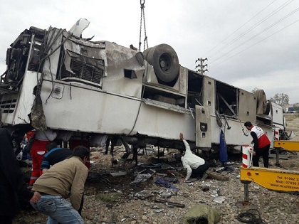 افزایش جان باختگان در حادثه اتوبوس دانش آموزان البرزی