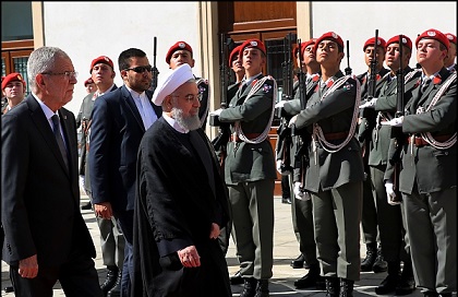 استقبال رسمی رئیس جمهور اتریش از روحانی