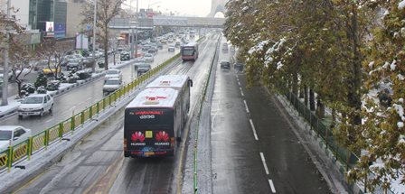 خدمت رسانی 6 هزار دستگاه اتوبوس همزمان با بارش برف در پایتخت