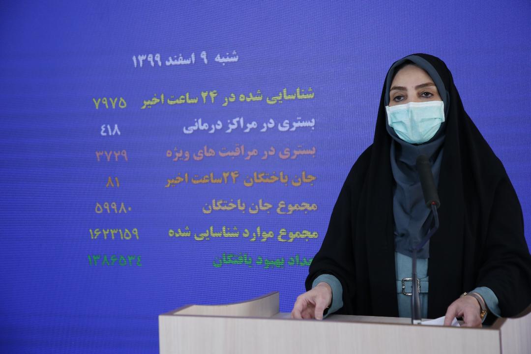 فوت ۸۱ نفر دیگر در ایران براثر کرونا