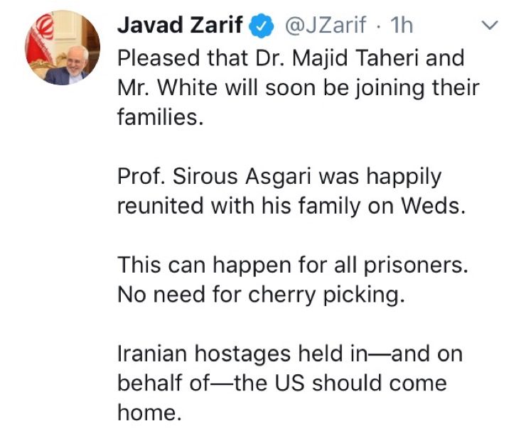 گروگان‌های ایرانی که در دست ایالات متحده اسیر شده‌اند باید به خانه خود باز گردند