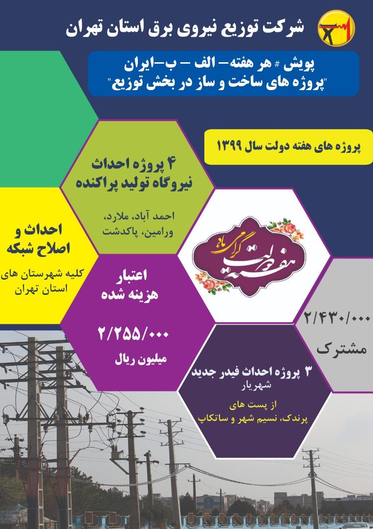 8 طرح توزیع برق استان تهران به بهره برداری رسید