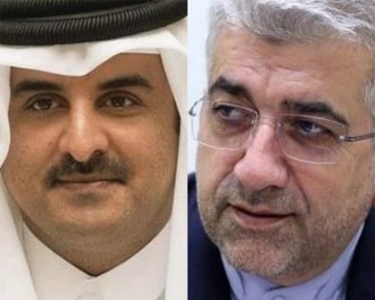 تحویل پیام رئیس جمهوری اسلامی ایران به امیر قطر