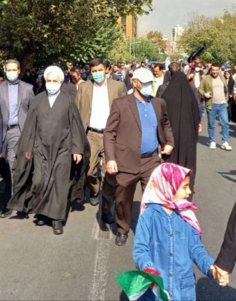 حضور رئیس قوه قضاییه  در راهپیمایی یوم‌الله ۱۳ آبان