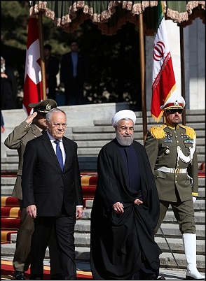 استقبال رسمی روحانی از رییس جمهوری سوئیس